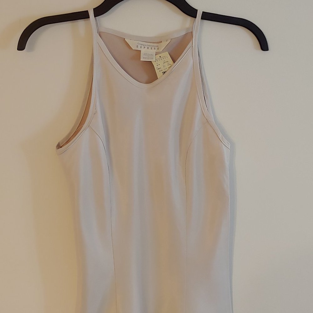 Express Rayon Satin Bone Color Tank Top